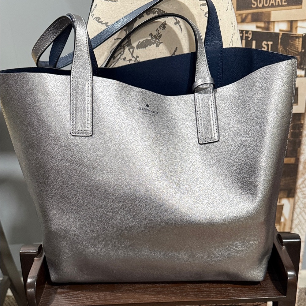 Kate Spade Metallic Silver Tote